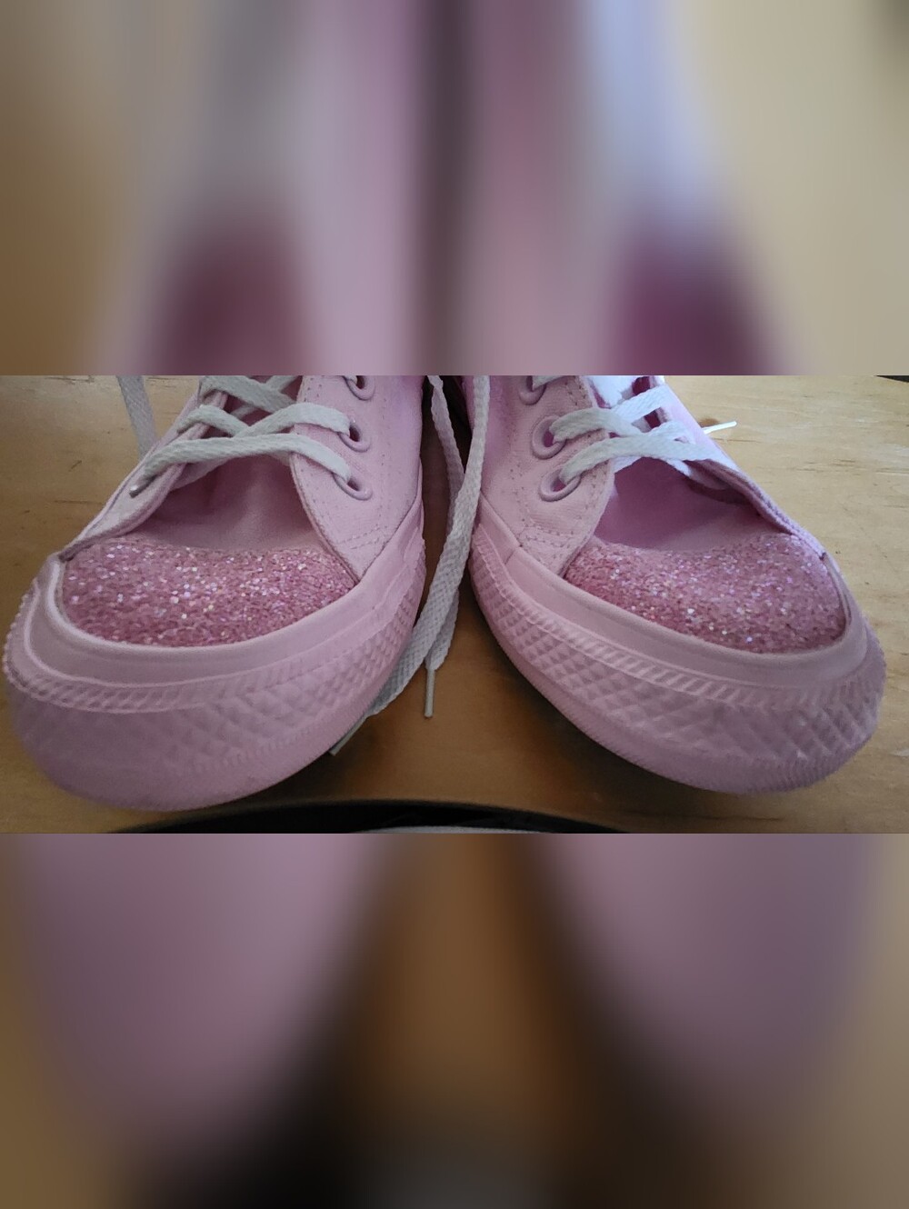Converse CUTE Women's Pink Glitter Low Top Sneakers US8.5/EUR39.5/UK6.5 - Picture 5 of 11